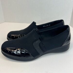 Clarks Collection Gael Rex Black Croc Print Loafer Shoes 26102169 Size 10M XLNT